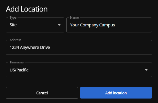 Add Location details